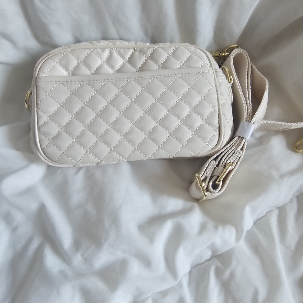 Beige Diamond Stitch Messanger Bag - Picture 4 of 4